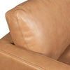 Edge 86" Genuine Leather Sofa with Wood Legs and Removable Back Cushions - Brown | Sofa Edge de 86 po en cuir véritable avec pattes en bois et coussins de dossier amovibles - brun