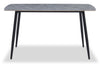 Arlo Dining Table with Sintered Stone Top, 55"W, Metal - Grey/Black | Table de salle à manger Arlo de 55 po (L) en métal avec dessus en pierre frittée - grise et noire
