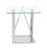 Briar 22" Modern Glass Top End Table - Silver | Table de bout moderne Briar de 22 po avec dessus en verre - argentée