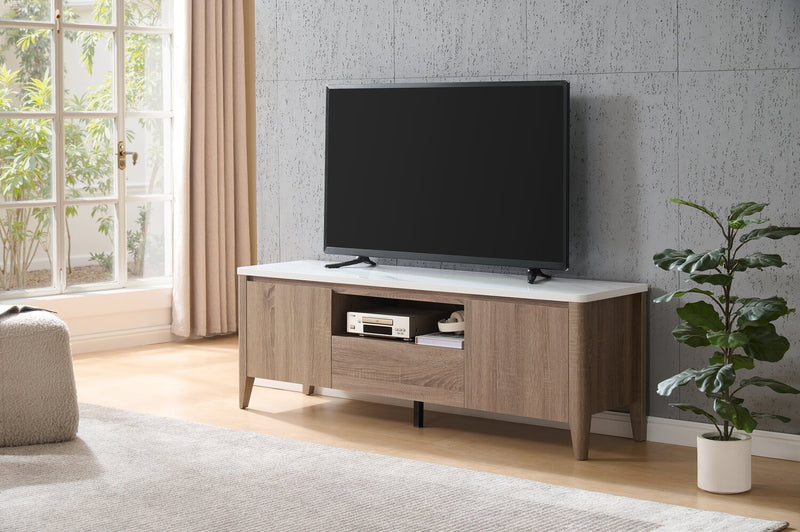 Carlton 58.25\" Modern TV Stand with Storage for TVs up to 65\"- Dark Taupe