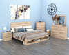 Oakley 6pc Bedroom Set with Storage Bed, Dresser, Mirror & Nightstand, Made in Canada, Natural - King Size | Ensemble de chambre à coucher Oakley 6 pièces fabriqué au Canada avec lit de rangement, commode, miroir et table de nuit - format très grand lit