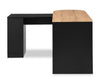 Ridley 55.1" Convertible L-Shaped Desk with 3-Drawers - Black and Oak | Bureau convertible en forme de L Ridley 55.1 po avec 3 tiroirs - noir et chêne
