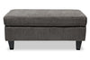 Made in Canada Nofia 44" Chenille Fabric Storage Ottoman with Wood Legs - Charcoal Grey | Pouf de rangement Nofia de 44 po fabriqué au Canada en tissu de chenille avec pattes en bois - gris anthracite