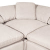 Eclipse Modular 4-Piece Linen-Look Fabric Pit Sofa Sectional with Reversible Feather Down Cushions - Linen White | Sofa sectionnel modulaire de style cocon Eclipse 4 pièces en tissu d’apparence lin avec coussins réversibles en duvet et plumes - blanc lin