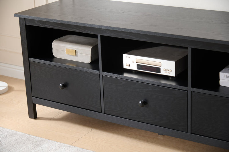 Renner 58\" Modern TV Stand with Storage for TVs up to 65\"- Matte Black