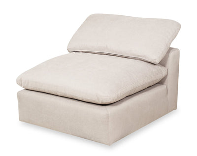Eclipse Modular 38" Linen-Look Fabric Armless Chair with Reversible Feather Down Cushions - Linen Beige | Fauteuil modulaire sans accoudoirs Eclipse de 38 po en tissu d’apparence lin avec coussins réversibles en duvet et plumes - beige lin