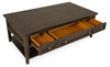 Hanson 50” Traditional Pine Coffee Table with Storage and Casters - Graphite | Table à café traditionnelle Hanson de 50 po en pin - graphite