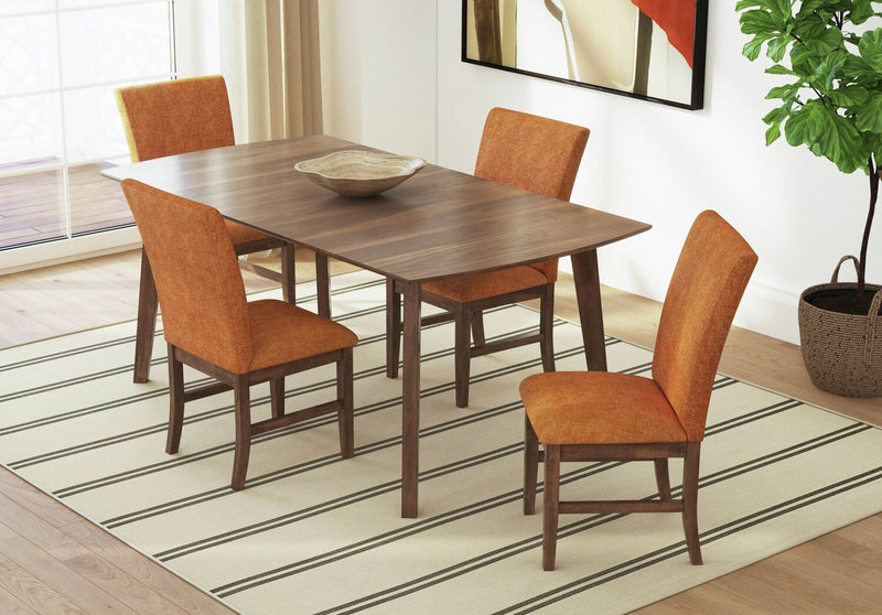 Rain Dining Chair with Cushion Fabric Seat & Back – Orange