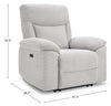 Spencer 41.3" Chenille Fabric Manual Reclining Chair - Grey | Fauteuil à inclinaison manuelle Spencer de 41,3 po en tissu de chenille - gris
