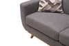 Kort & Co. Freeman 63" Linen-Look Fabric Loveseat with Wood Legs and Tufted Back Cushions - Charcoal Grey | Causeuse Freeman de Kort & Co. de 63 po en tissu d’apparence lin avec pattes en bois et coussins de dossier capitonnés - gris anthracite