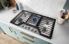Whirlpool 36" Gas Cooktop with Fifth Burner and EZ-2-Lift™ Hinged Cast-Iron Grates - WCGK5036PS | Surface de cuisson à gaz Whirlpool de 36 po avec 5e brûleur et grilles en fonte à charnières EZ-2-LiftMC - WCGK5036PS | WCGK536S