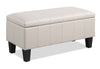 James 39.25" Faux Leather Storage Ottoman - Beige | Pouf de rangement James de 39,25 po en similicuir - beige