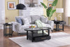 Dalton 47.5" Coffee Table with Glass Top and Drawer - Black  | Table à café Dalton de 47.5 po avec dessus en verre et tiroir - noire