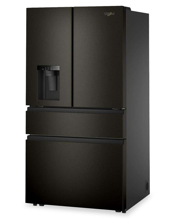 Whirlpool 36” 29 Cu. Ft. French Door Refrigerator - Fingerprint Resistant Black Stainless Steel - WRMF3536SV