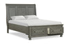 Chelsea 5pc Bedroom Set with Storage Bed, Dresser & Mirror, Grey - Queen Size | Ensemble de chambre à coucher Chelsea 5 pièces gris avec lit de rangement, commode et miroir - format grand lit