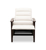Bree 28.5" Linen-Look Fabric Pushback Reclining Accent Chair with Wood Armrests and Legs - Beige | Fauteuil d’appoint à inclinaison par poussée Bree de 28,5 po en tissu d’apparence lin avec accoudoirs et pattes en bois - beige