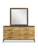 Silas 6pc Bedroom Set with Platform Bed, Dresser, Mirror & Nightstand, LED, Rustic Brown - Full Size | Ensemble de chambre à coucher Silas 6 pièces brun rustique avec lit plateforme, commode, miroir, table de nuit et éclairage à DEL - format lit double