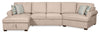 Scott Living Haven 3-Piece Right-Facing Chenille Fabric Cuddler Sleeper Sectional with Storage - Taupe | Sofa-lit sectionnel enveloppant de droite Haven de Scott Living 3 pièces en tissu de chenille avec rangement - taupe