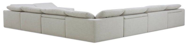 Sky Modular 8-Piece Fabric Power Reclining Sectional with Removable Feather Down Cushions - Nathan Wheat