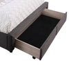 Beck Upholstered Storage Bed in Dark Grey Fabric, Button Tufted - King Size | Lit rembourré Beck en tissu gris foncé avec rangement et capitonnage à boutons - format très grand lit