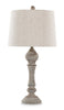 Orson 32" Farmhouse Table Lamp with Oat Linen Shade - Grey | Lampe de table champêtre Orson de 32 po avec abat-jour en lin de couleur avoine - grise