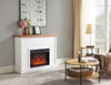 Mehgan 43.8" Modern Electric Fireplace - White & Brown Two Tone | Foyer électrique moderne Mehgan de 43,8 po - deux teintes, blanc et brun