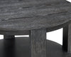 Declan 31.5" Modern Round Coffee Table with Shelf & Casters - Black | Table à café ronde Declan moderne de 31,5 po avec tablette - noire
