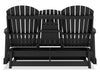 Lake Outdoor Patio Glider Loveseat - High Density Plastic, Weather Resistant – Black | Causeuse pivotante et coulissante Lake pour la terrasse à l’extérieur -  plastique haute densité, résistant aux intempéries - noire