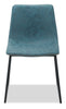 Tess Dining Chair with Leather-Look Fabric, Metal - Blue | Chaise de salle à manger Tess en tissu d’apparence cuir et en métal - bleue