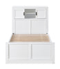 Quinn Platform Bed with Bookcase Headboard, Built-in Desk & Stool, White - Twin Size | Lit plateforme Quinn avec tête de lit bibliothèque, bureau intégré et tabouret, blanc - format lit simple