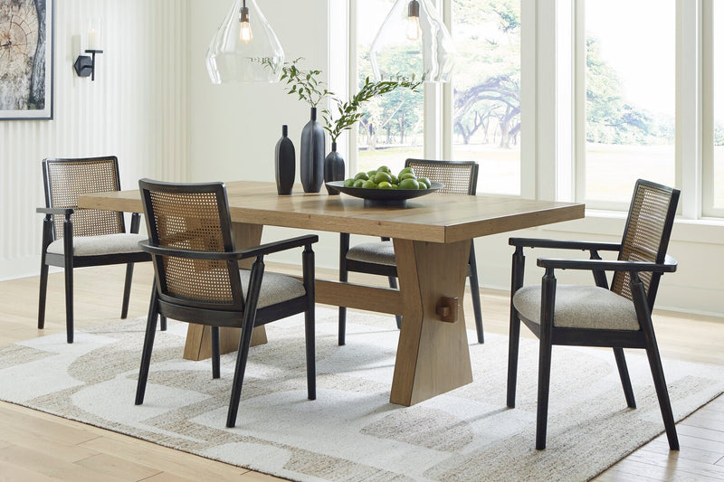 Shaw Dining Table, Trestle Base, 78\"W - Natural