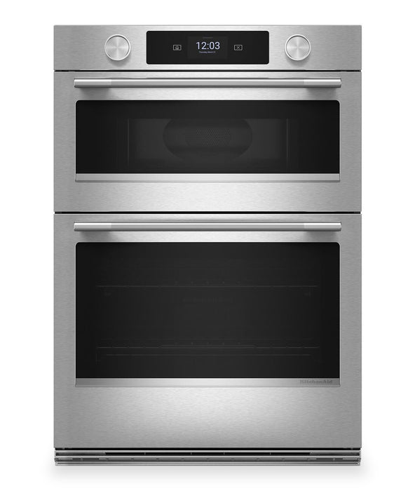 Kitchenaid 27\" Smart Electric Combo Wall Oven with Assisted Cooking Modes - PrintShield™ - KOEC727SPS