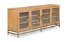 Cresset 70” Modern Solid Wood TV Stand with Storage and Cable Management for TVs up to 75" - Belgian | Meuble pour téléviseur moderne Cresset de 70 po en bois massif avec rangement et système de gestion