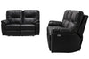 Made in Canada Dawson 87" Genuine Leather Power Reclining Sofa with USB Port and Accent Pillows - Black | Sofa à inclinaison électrique Dawson de 87 po fabriqué au Canada en cuir véritable avec port USB et oussins décoratifs - noir