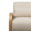 Loft 27.55" Boucle Fabric Accent Chair with Accent Pillow and Wood Armrests and Legs - White | Fauteuil d’appoint Loft de 27,55 po en tissu bouclé avec coussin décoratif, accoudoirs et pattes en bois - blanc