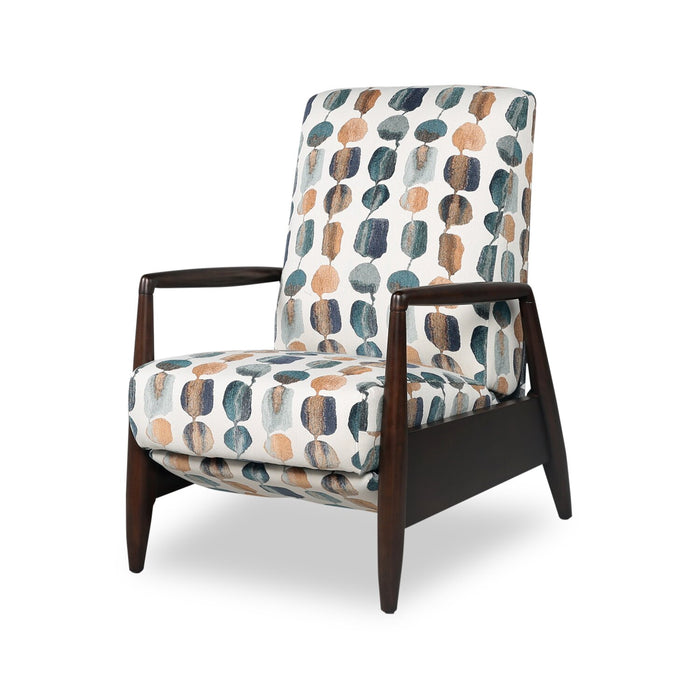 Raven 28.5\" Chenille Fabric Pushback Reclining Accent Chair - Teal Multicolour
