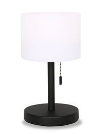 Solana 11” Modern Metal Acrylic Portable Indoor/Outdoor Table Lamp with USB Port - Black 