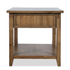 Nathan 24" Rustic End Table with Storage and Shelf - Light Brown | Table de bout rustique Nathan de 24 po avec rangement et tablette - brun clair