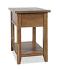 Nathan 16" Rustic Chairside Table with Storage, Shelf and USB Port - Light Brown | Table de fauteuil rustique Nathan de 16 po avec rangement, tablette et port USB - brun clair