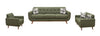 Kort & Co. Freeman 88" Linen-Look Fabric Sofa with Wood Base and Tufted Back Cushions - Avocado Green | Sofa Freeman Kort & Co. de 88 po en tissu d’apparence lin avec pattes en bois et coussins de dossier capitonnés - vert avocat