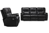 Made in Canada Dawson 87" Genuine Leather Power Reclining Sofa with USB Port and Accent Pillows - Black | Sofa à inclinaison électrique Dawson de 87 po fabriqué au Canada en cuir véritable avec port USB et oussins décoratifs - noir