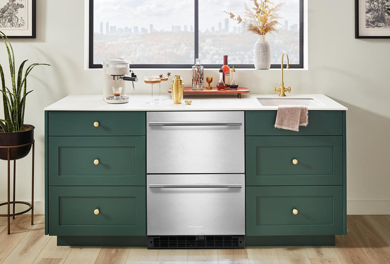 KitchenAid 24\" 4.4 Cu. Ft. Undercounter Double-Drawer Refrigerator – Stainless Steel - KURT524SSB