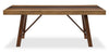 Boden 7pc Dining Set with Table & 6 Nailhead Trim Chairs, Trestle Base, 78"W - Brown & Beige | Ensemble de salle à manger Boden 7 pièces avec table de 78 po (L), base à tréteaux et 6 chaises à bordure de clous décoratifs - brun et beige