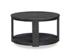 Declan 31.5" Modern Round Coffee Table with Shelf & Casters - Black | Table à café ronde Declan moderne de 31,5 po avec tablette - noire