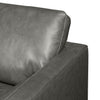 Edge 86" Genuine Leather Sofa with Wood Legs and Removable Back Cushions - Grey | Sofa Edge de 86 po en cuir véritable avec pattes en bois et coussins de dossier amovibles - gris