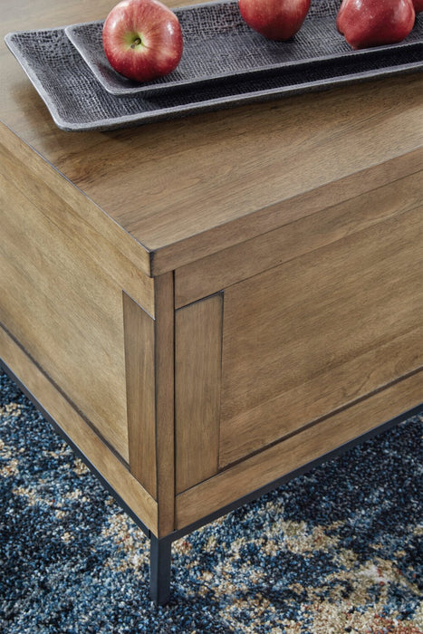 York 36” Rustic Solid Wood Lift Top Coffee Table with Storage - Brown
