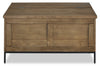 York 36” Rustic Solid Wood Lift Top Coffee Table with Storage - Brown | Table à café rustique York de 36 po en bois massif avec dessus relevable et rangement - brune