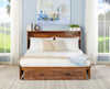 Parker Cabinet Bed with Memory Foam Mattress,  Weathered Brown - Queen Size | Armoire-lit Parker - Brun