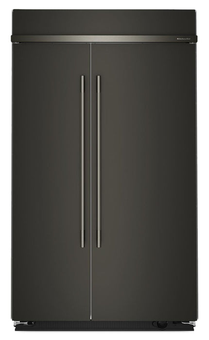 Kitchenaid 48\" 29.4 Cu. Ft. Built-In Side-by-Side Refrigerator – Black Ore - KBSN748SBE