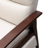 Bree 28.5" Linen-Look Fabric Pushback Reclining Accent Chair with Wood Armrests and Legs - Beige | Fauteuil d’appoint à inclinaison par poussée Bree de 28,5 po en tissu d’apparence lin avec accoudoirs et pattes en bois - beige